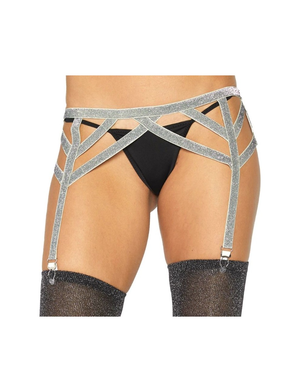 LEG AVENUE LIGUERO LUREX PLATEADO TALLA UNICA