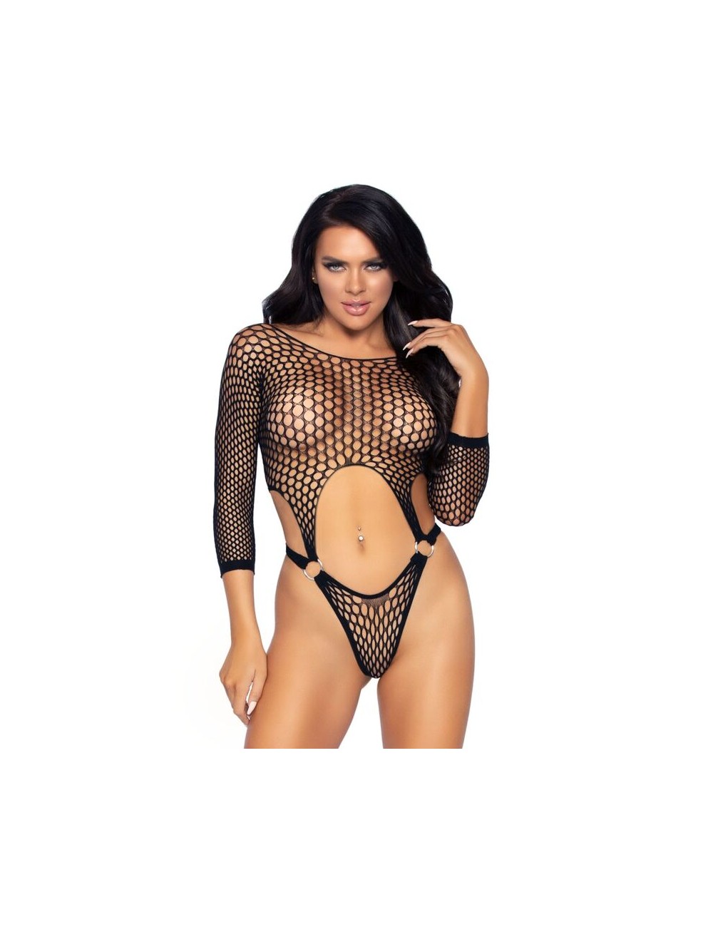 LEG AVENUE BODY TANGA DE MANGA LARGA TALLA UNICA NEGRO