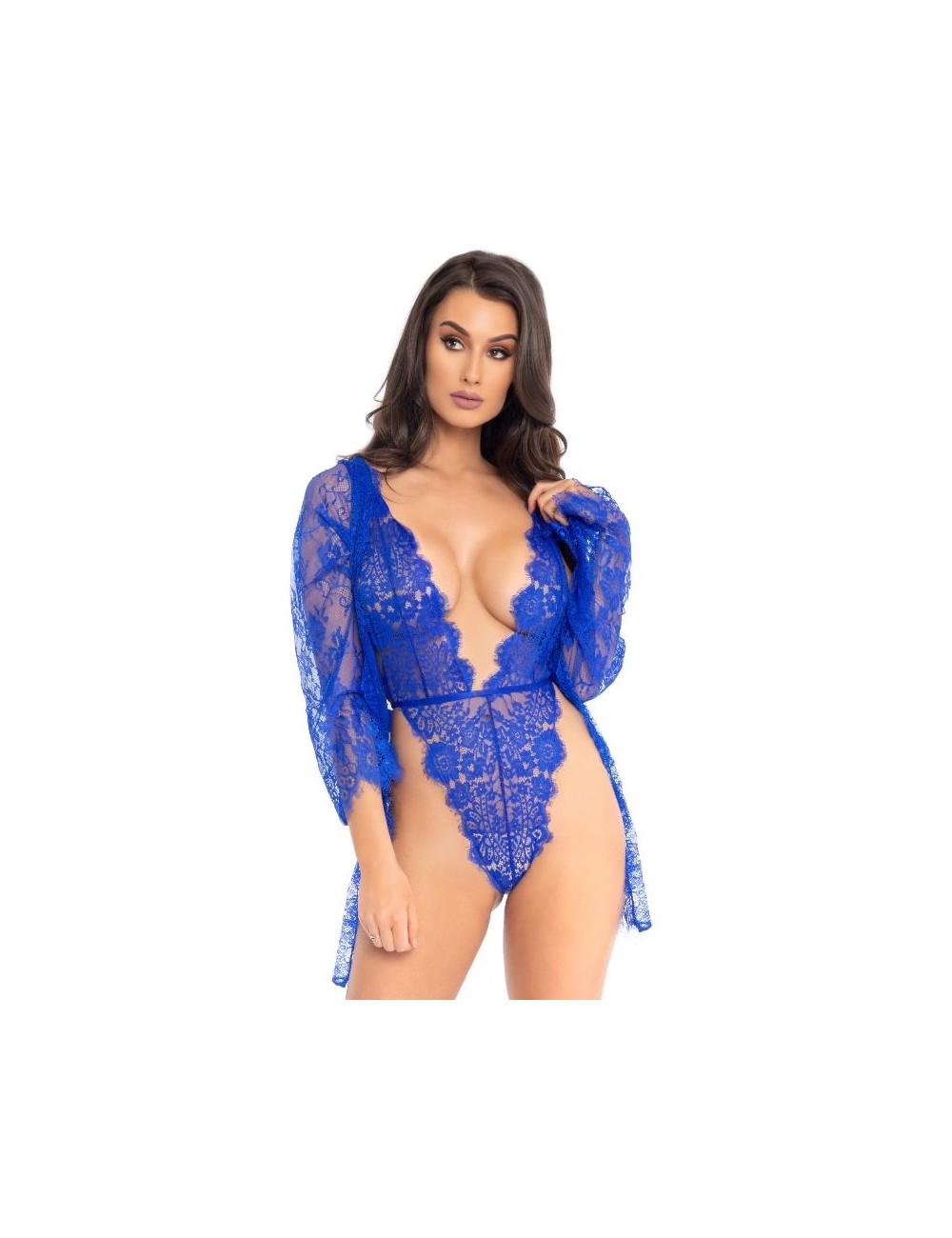 LEG AVENUE SET CON TEDDY Y BATA AZUL S LEG AVENUE SET CON TEDDY Y BATA AZUL S