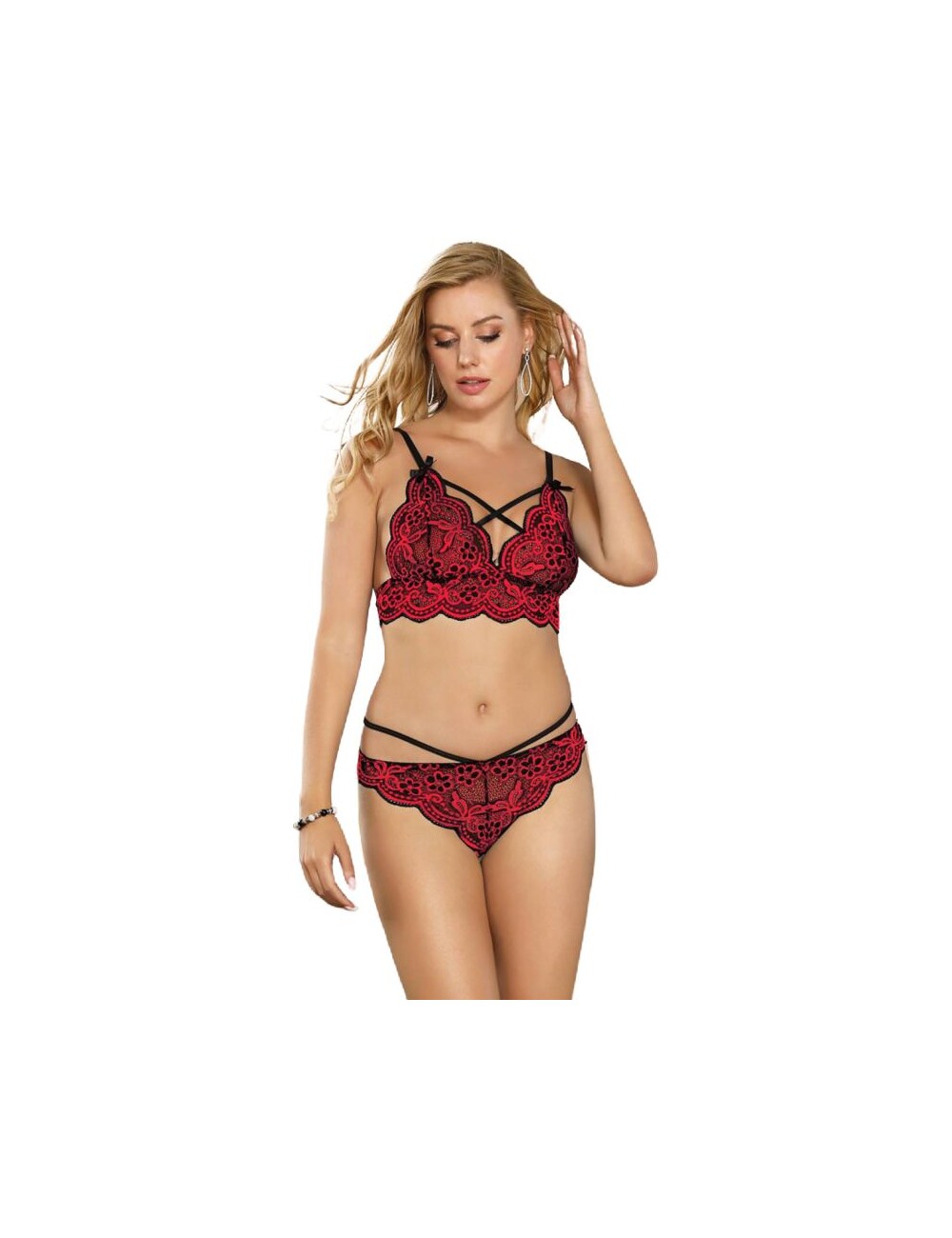 SUBBLIME SET DOS PIEZAS TOP Y PANTIES DE ENCAJES S/M SUBBLIME SET DOS PIEZAS TOP Y PANTIES DE ENCAJES S/M