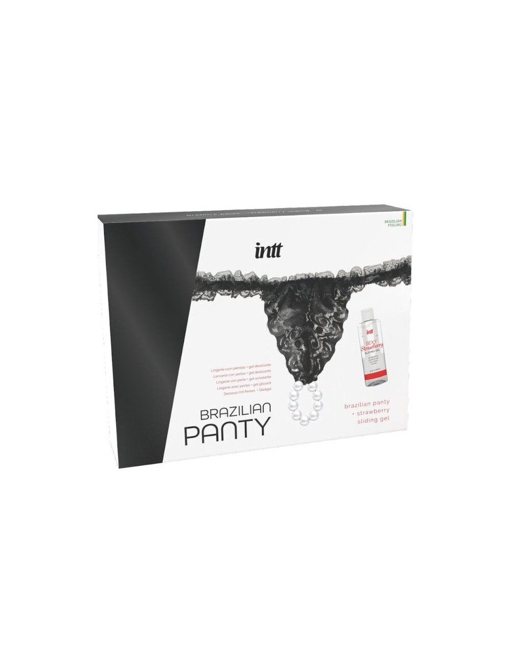 INTT - PANTY BRASILEÑA NEGRA CON PERLAS Y GEL LUBRICANTE 50ML INTT - PANTY BRASILEÑA NEGRA CON PERLAS Y GEL LUBRICANTE 50ML