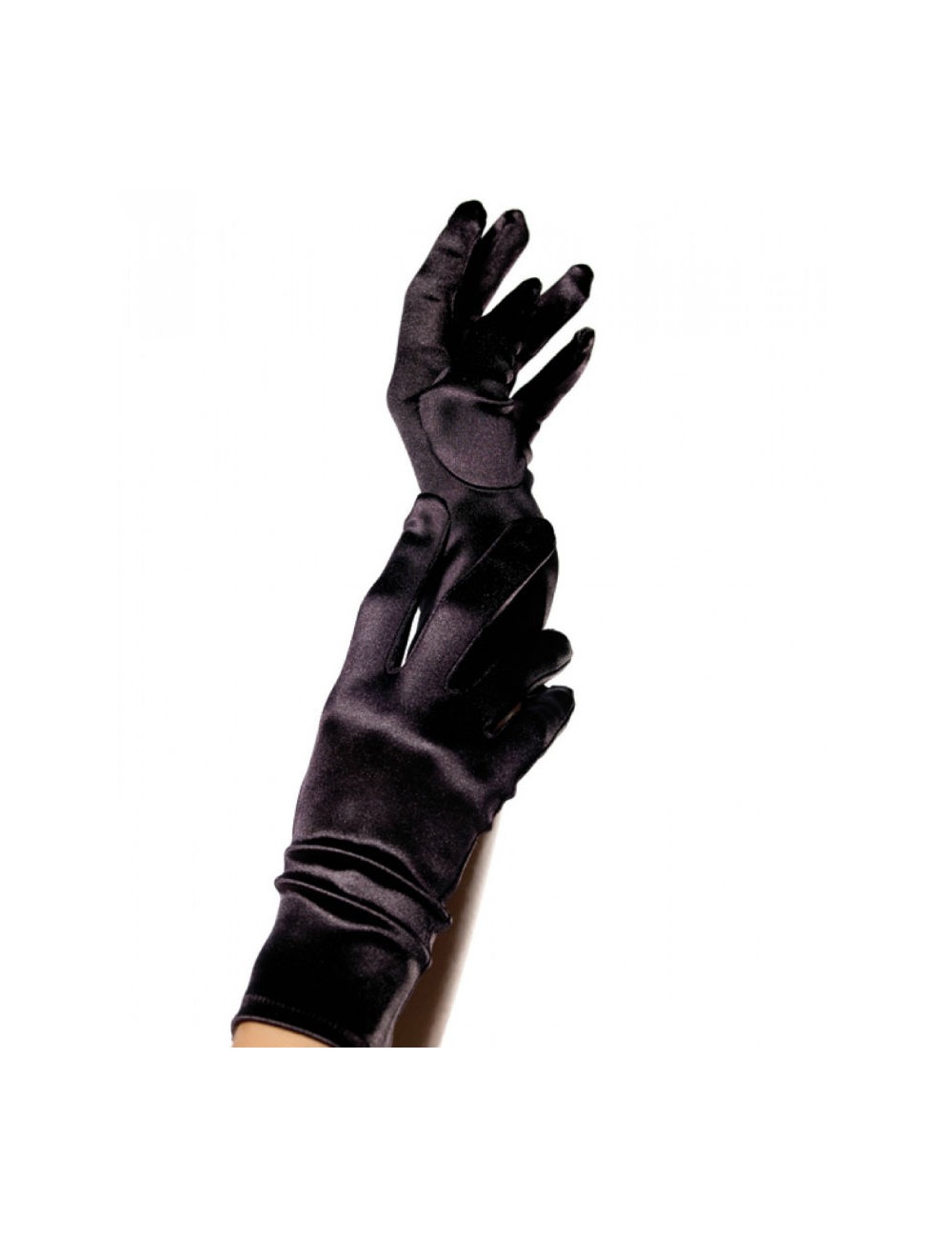 LEG AVENUE GUANTES SATIN NEGRO