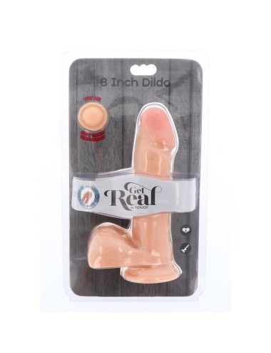 GET REAL - DUAL DENSITY DILDO 18 CM CON TESTICULOS NATURAL