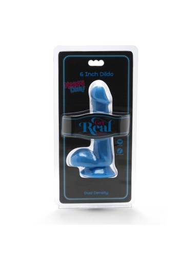 GET REAL - HAPPY DICKS DILDO 12 CM CON TESTICULOS AZUL