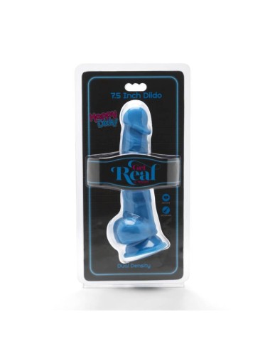 GET REAL - HAPPY DICKS 19 CM CON TESTICULOS AZUL