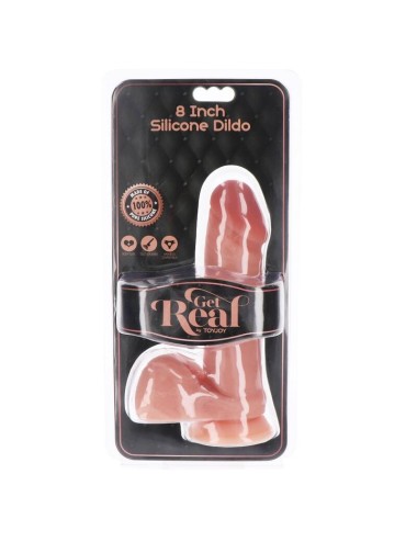GET REAL - DILDO SILICONA 20,5 CM CON TESTICULOS NATURAL