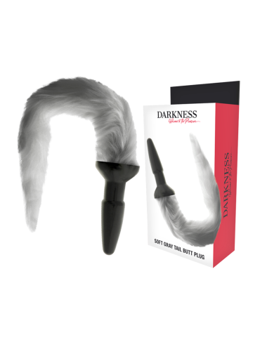DARKNESS PLUG ANAL SILICONA CON COLA GRIS