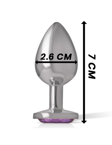 INTENSE - PLUG ANAL METAL ALUMINIO CON CRISTAL VIOLETA TALLA S