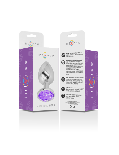 INTENSE - PLUG ANAL METAL ALUMINIO CON CRISTAL VIOLETA TALLA S