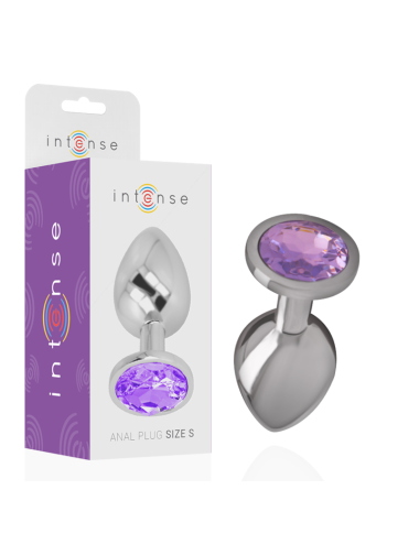 INTENSE - PLUG ANAL METAL ALUMINIO CON CRISTAL VIOLETA TALLA L