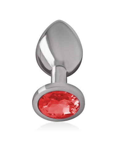 INTENSE - PLUG ANAL METAL CON CRISTAL ROJO TALLA M