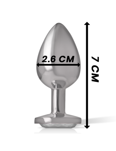 INTENSE - PLUG ANAL METAL ALUMINIO CON CRISTAL PLATA TALLA S
