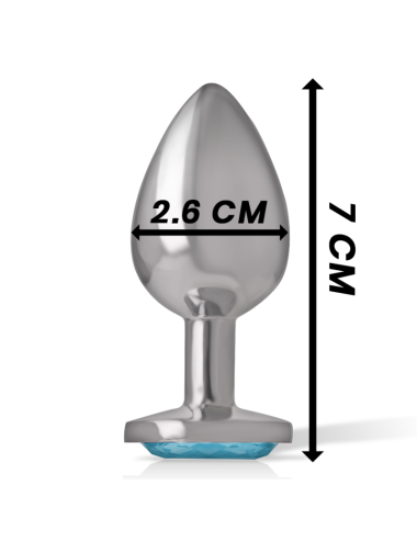 INTENSE - PLUG ANAL METAL ALUMINIO CON CRISTAL AZUL TALLA S