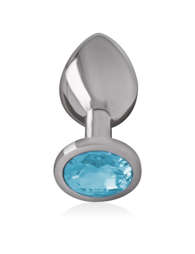 INTENSE - PLUG ANAL METAL ALUMINIO CON CRISTAL AZUL TALLA L