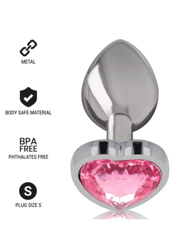 INTENSE - PLUG ANAL METAL ALUMINIO CORAZÓN ROSA TALLA S