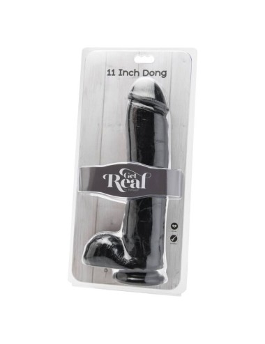 GET REAL - DILDO 28 CM CON TESTICULOS NEGRO