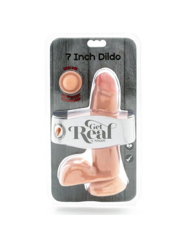 GET REAL - DUAL DENSITY DILDO 12 CM CON TESTICULOS NATURAL