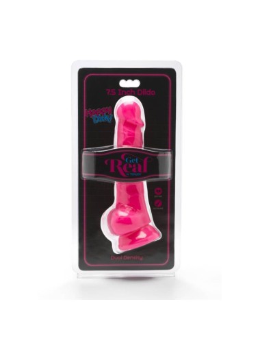 GET REAL - HAPPY DICKS 19 CM CON TESTICULOS ROSA