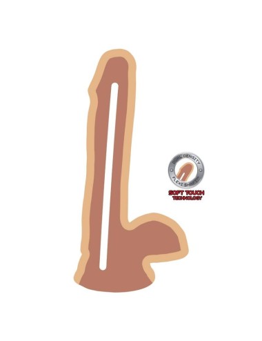 GET REAL - DUAL DENSITY DILDO 17 CM CON TESTICULOS NATURAL
