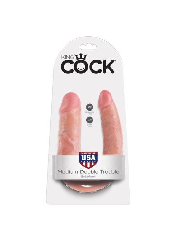 KING COCK DILDO DOBLE PENETRACIÓN 13.9 CM NATURAL