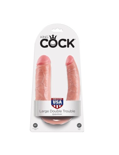 KING COCK DILDO DOBLE PENETRACIÓN 17.8 CM NATURAL