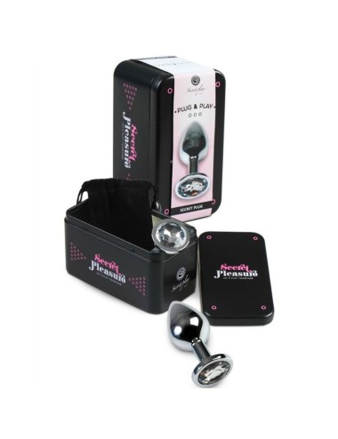 SECRETPLAY PLUG ANAL ALUMINIO  TRANSPARENTE 8CM