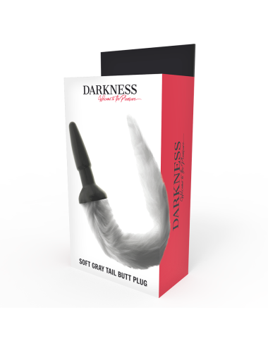 DARKNESS PLUG ANAL SILICONA CON COLA GRIS