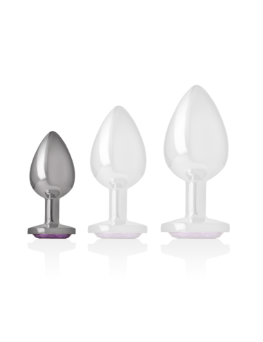 INTENSE - PLUG ANAL METAL ALUMINIO CON CRISTAL VIOLETA TALLA S