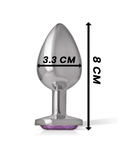 INTENSE - PLUG ANAL METAL ALUMINIO CON CRISTAL VIOLETA TALLA M
