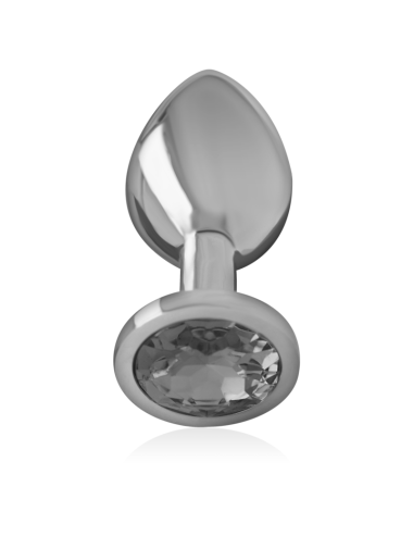INTENSE - PLUG ANAL METAL ALUMINIO CON CRISTAL NEGRO TALLA L