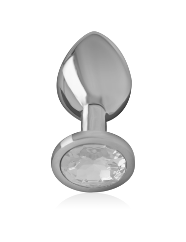 INTENSE - PLUG ANAL METAL ALUMINIO CON CRISTAL PLATA TALLA L