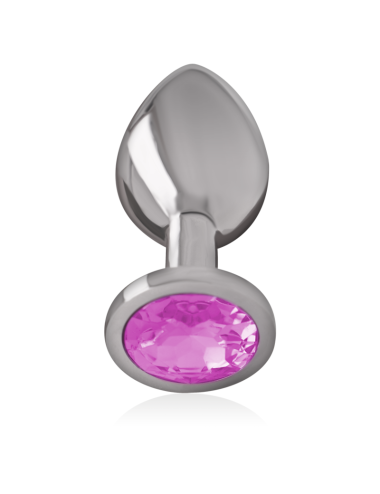 INTENSE - PLUG ANAL METAL ALUMINIO CON CRISTAL ROSA TALLA S