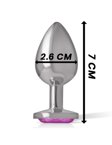INTENSE - PLUG ANAL METAL ALUMINIO CON CRISTAL ROSA TALLA S