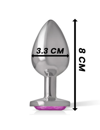 INTENSE - PLUG ANAL METAL ALUMINIO CON CRISTAL ROSA TALLA L