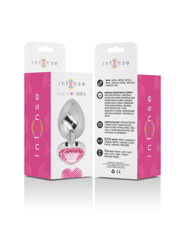 INTENSE - PLUG ANAL METAL ALUMINIO CORAZÓN ROSA TALLA L