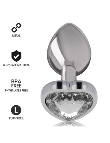 INTENSE - PLUG ANAL METAL ALUMINIO CORAZÓN BLANCO TALLA L