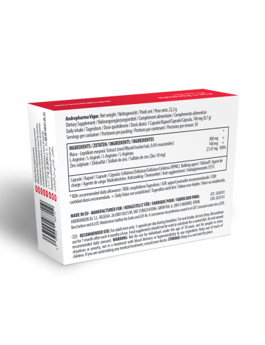ANDROPHARMA VIGOR SUPLEMENTO POTENCIADOR LÍBIDO