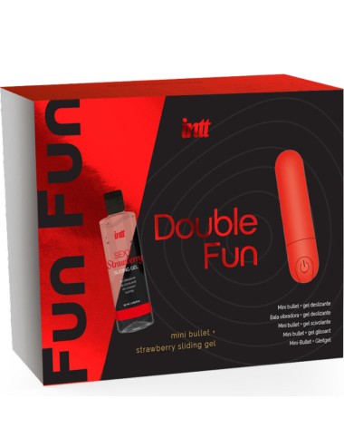 INTT - DOUBLE FUN KIT CON BALA VIBRADORA Y GEL DE MASAJE FRESA