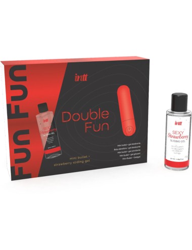 INTT - DOUBLE FUN KIT CON BALA VIBRADORA Y GEL DE MASAJE FRESA