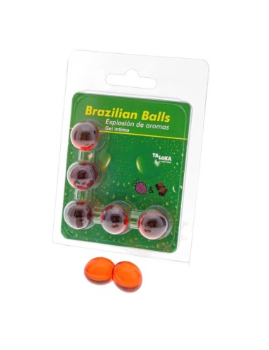 TALOKA - BRAZILIAN BALLS GEL ÍNTIMO FRESA & CHOCOLATE 5 BOLAS