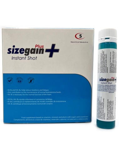 SIZEGAIN PLUS INSTANT SHOT VIGORIZANTE MASCULINO 5 UNIDADES