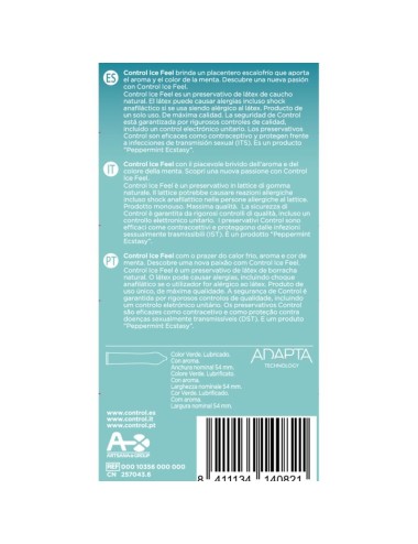 CONTROL ICE FEEL PRESERVATIVOS EFECTO FRIO 10 UNIDADES