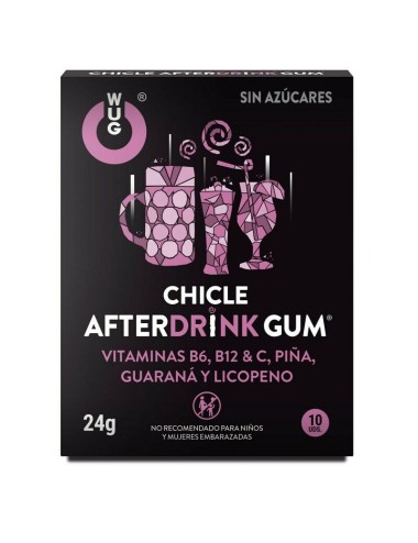 WUG GUM AFTER DRINK CHICLE RESACA 10 UNIDADES
