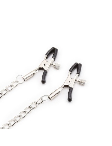 OHMAMA FETISH MORDAZA DE ANILLA CON CADENAS Y PINZAS PEZONES
