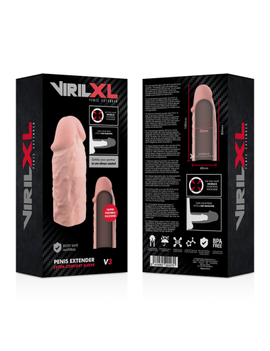 VIRILXL EXTENSION DE PENE LIQUID SILICONE V3 NATURAL