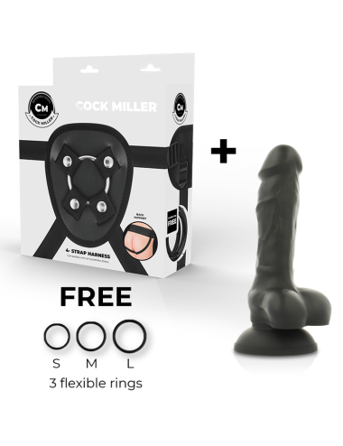 COCK MILLER ARNES + DILDO SILICONA DENSITY COCKSIL ARTICULABLE NEGRO 13 CM