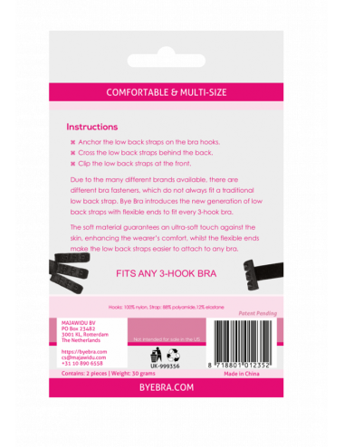 BYEBRA ADAPTADOR SUJETADOR ESPALDA ABIERTA NEGRO Y BLANCO 3UD
