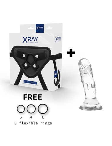 X RAY - ARNÉS + DILDO TRANSPARENTE 12 CM -O- 2.6 CM