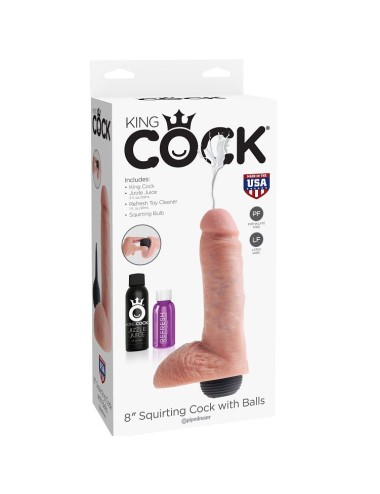 KING COCK - PENE REALISTICO EYACULADOR NATURAL 20.32 CM