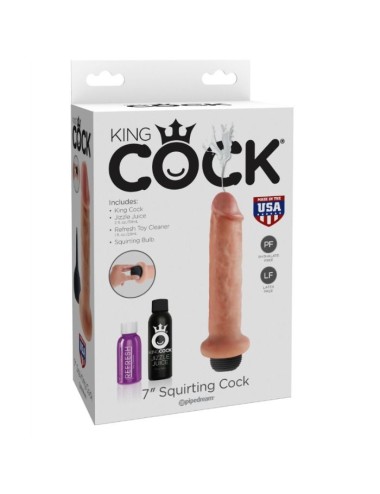 DILDO SQUIRTING 17.8 CM KING COCK NATURAL